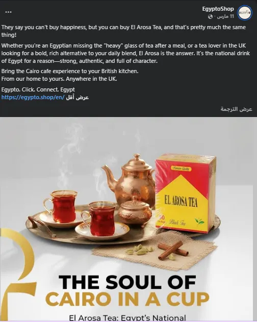 Egypto seasonal campaign post