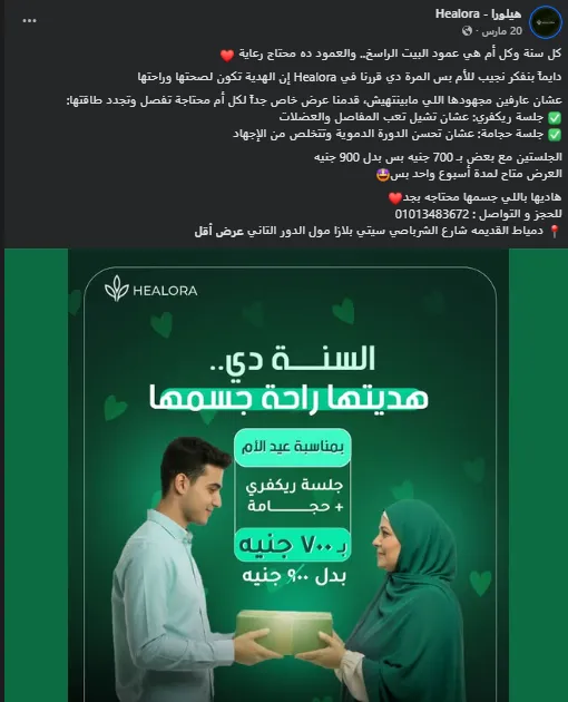 Healora physical therapy campaign post